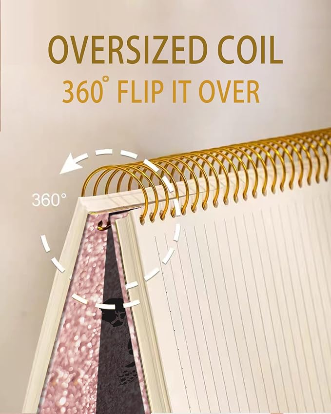 iampanda Spiral Journal Notebook,Colorful Glitter Turtle Strong TwinWire Binding with Premium Paper for Girl Women,60 Sheets A5 College Ruled NotebookJournal,Perfect for School Office Home