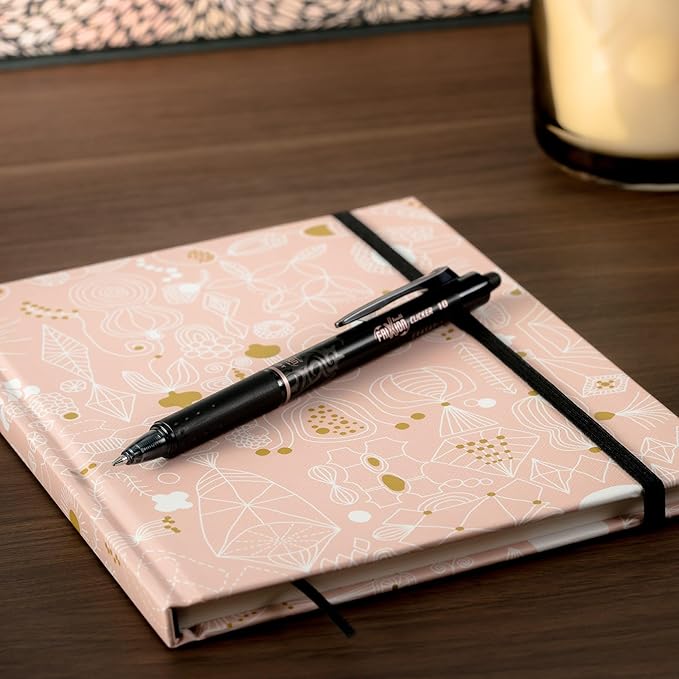 Pilot® FriXion® Ball Clicker Erasable Retractable Gel Pens, Pack of 3, Bold Point, 1.0 mm, Black Barrels, Black Ink