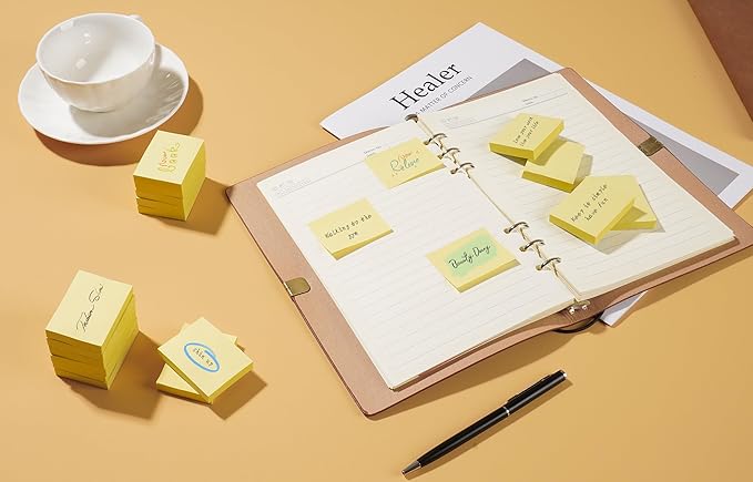 Mini Sticky Notes 1.5x2 in, 36 Pad Yellow Strong Adhesive Post, Suitable for School, Home, Office, Clean Removal