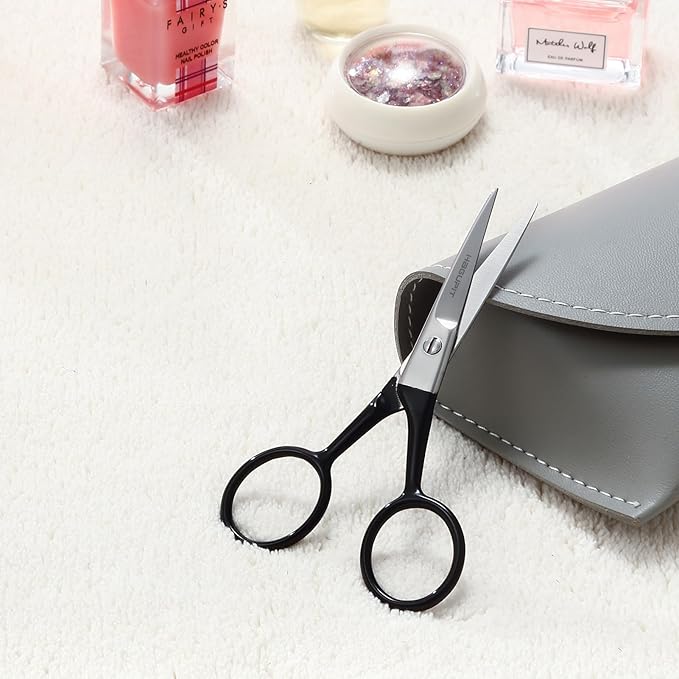 4" Small Precision Embroidery Scissors - All purpose Stainless Steel Sharp Fabric Scissors for DIY Craft Thread Cutting Yarn, Knitting Needlework Stitching Shears, Manicure Cuticles Nail