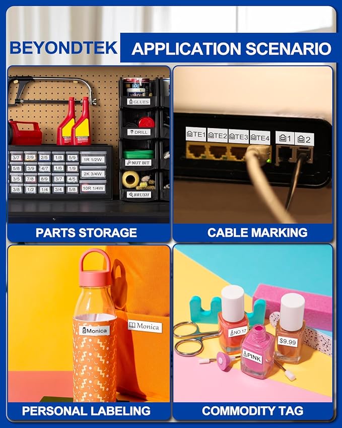 TZe-231 Replace for Brother Label Maker Tape TZ TZe Work with Brother P Touch Label Tape 12mm 0.47 Laminated White 1/2" P Touch Refill Black on White TZe-231 Cartridge for PT-H103w H110 D210 D220