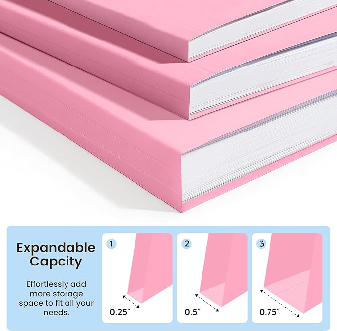 Colored File Folders Letter Size, 60 Pack Pink Folders 1/3 Cut Tabs, Assorted Pastel Color Office School Buiness Folders for Filing Organization, Paper File Folder Bulk Set
