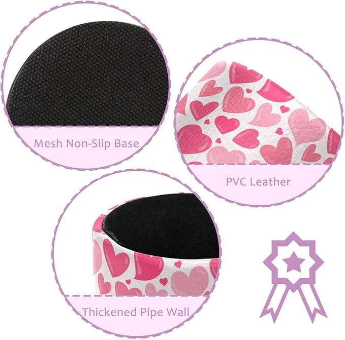 Valentine's Day Pink Love Heart Pattern Pencil Pen Holder for Desk, Desk Pen Organizer, Pencil Cup for Office, School