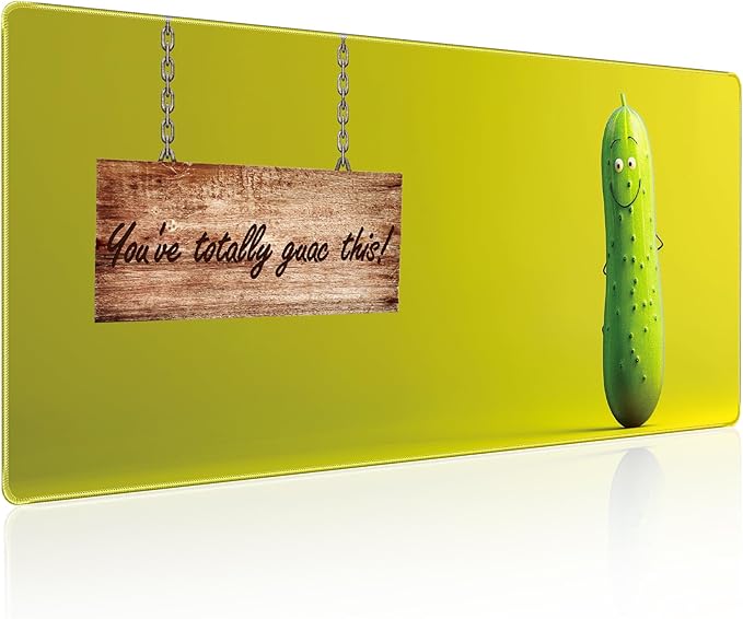 Cute Pattern & Funny Text Mouse Pad, 35.4x15.7in Extra Large Mousepad, Waterproof & Soft Comfort Surface Full Desk Mouse Pad Keyboard Mat, Multi-Functional Desk Mat for Office Home Gaming