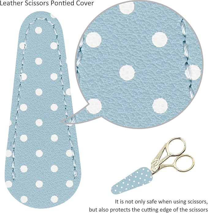 BIHRTC Small Craft 4.5Inch Embroidery Scissors with Artificial Leather Cover Stainless Steel Tip Bird Stork Scissors Shears for Sewing Crochet Embroidery Paper Art Work