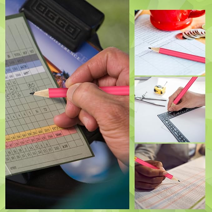 50 Pcs 4 Inch Mini Golf Pencils with Erasers Bulk Pack of Wooden Pencils for Parties Weddings School and Offices (Rose red)