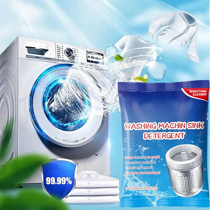 ATHNO Powerful Stain Remover Washer Tank Cleaner,Powder Washing Machine Cleaner,Top Load and Front Load Washers,Descaler for Drum,Tub & All Internal Parts (8PCS)