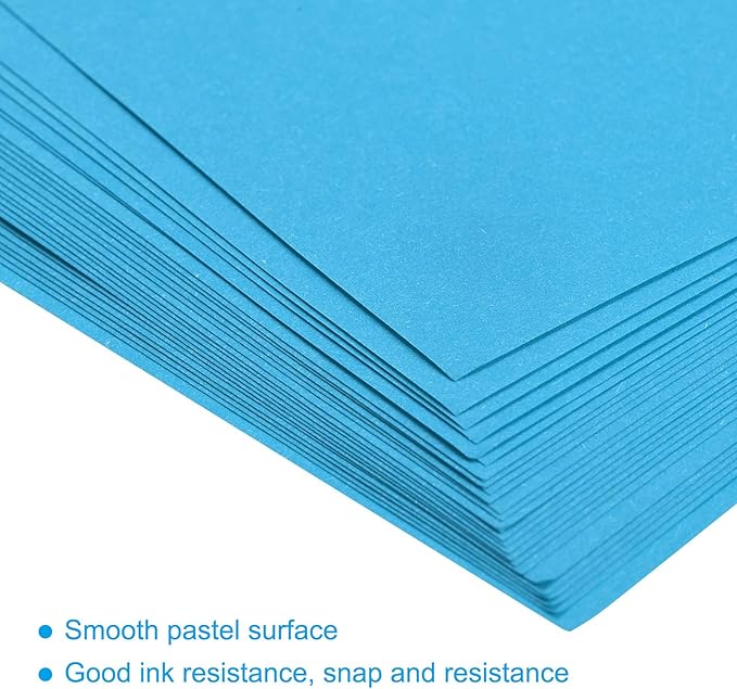 MECCANIXITY 50 Sheets Colored Copy Paper 8.5 x 11 Inch Printer Paper 80gsm Lake Blue for Office Printing, Document Copying, Invitations, Forms, Art Projects