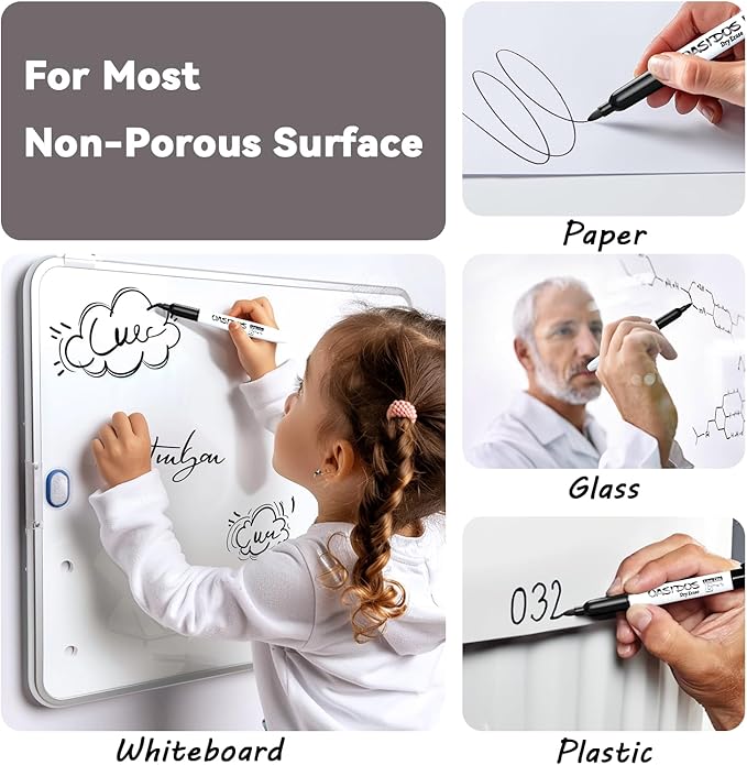 Dry Erase Markers Fine Tip - 24 Pack Fine Point Thin Black White Board Markers Bulk, Low Odor Whiteboard Markers for Office Classroom School White Board