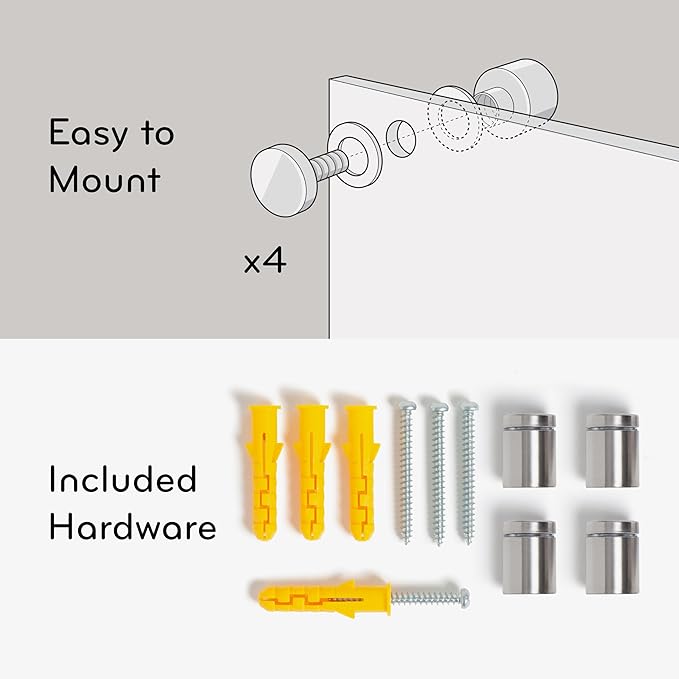 U Brands Glass Dry Erase Board, 36" x 48", Black Surface With Silver Grommets, Frameless, Includes Marker With Eraser