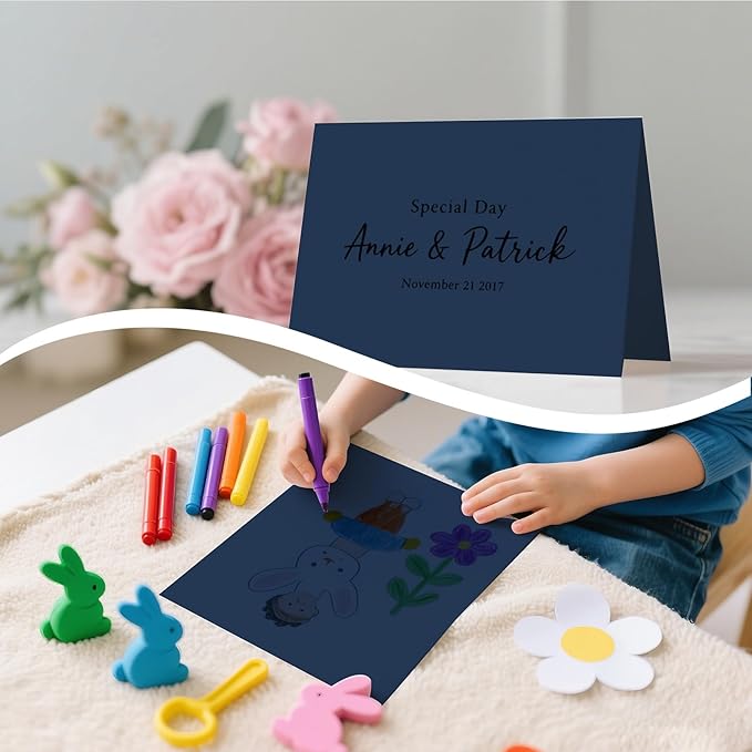 160 Sheets Cardstock Paper 8.5 x 11 Premium Weight 200gsm Dark Blue Card Stock Paper Printing, Crafts, Invitations | Smooth Printer Cardstock Paper | Bulk Construction Paper DIY & Professional Use