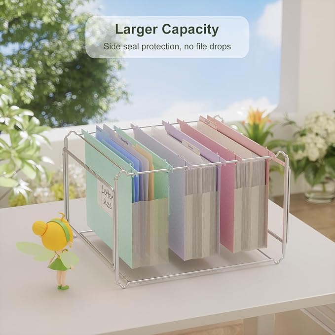 Extra Capacity Hanging File Folders, 3.15" Reinforced Wheat Straw Expanding Hanging Folder Letter Size, Heavy Duty for Filing Cabinets, File Organizer for Office & Home-Mint Green 3Pcs