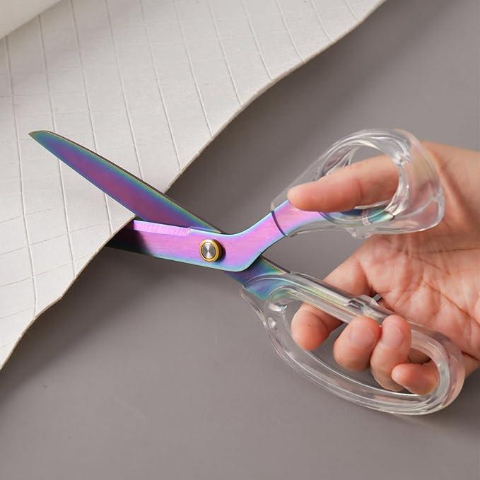 Acrylic Scissors, 9” Ultra-Sharp Titanium Coated Blades and Sharp All-Purpose Scissor, Sewing Scissors, Office Scissor, Comfortable Handle Design, Versatile Usage