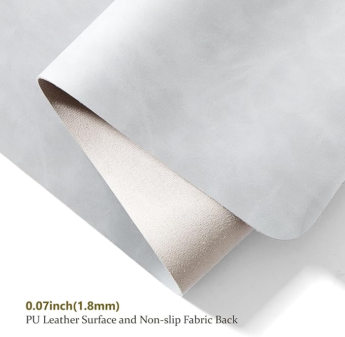 Distressed Leather Desk Mat - Non-Slip PU Desk Pad for Office and Home - Desk Organization and Accessories - Ideal for Large Mouse Pad and Desk Mats on Top of Desks(Ash Gray,27.6"x 13.8")