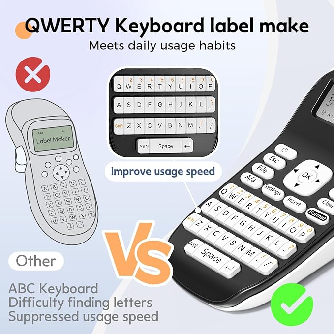 Label Maker Machine with Tapes, Bluetooth Label Makers with Backlight, Label Maker Waterproof-Labels, LT12 Portable Handheld Labeler Multiple Fonts, Rechargeable Label Machine for Home Office School