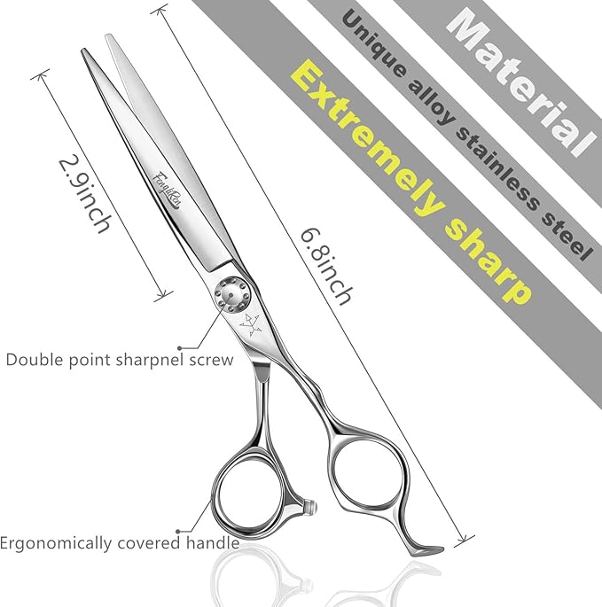 High-end Professional Extremely Very Sharp Barber Hair Cutting Scissors Hairdresser Shears For Hair 6.5 Inch Haircut Scissor Made Of Stainless Steel Alloy For Hairdressing Salon and Home Use