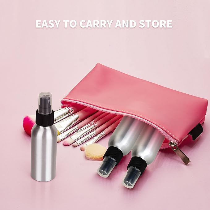 20 Pack Aluminum Spray Bottles 4 oz Small Refillable Spray Bottles Bulk Fine Mist Empty Sprays Bottle for Travel, Essential Oils, Sliver