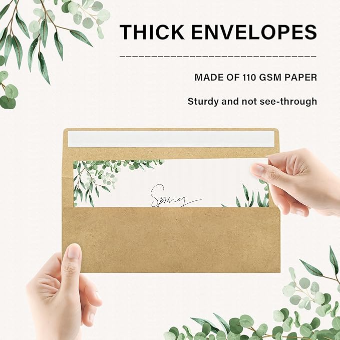 100 Pack #10 Business Envelopes, Self Seal Standard Kraft Envelopes for Secure Business & Legal Mailing, Office, Checks, Letter, Invoices, 4 1/8 x 9 1/2 Inches
