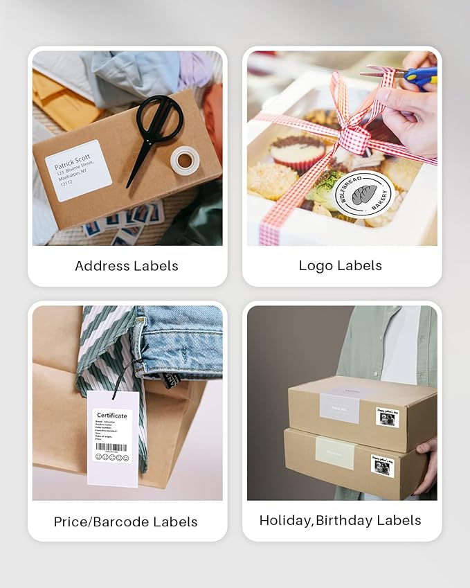 Phomemo M220 Label Maker, Bluetooth Thermal Label Printer for Barcode, Address, Labeling, Mailing, File Folder Label, 3 Inch Label Maker Machine Support Smartphone, Tablet&PC, with 3 Rolls of Labels