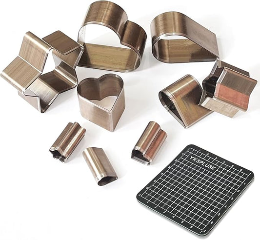 9 Pcs Leather Hole Cutter Tool Set, 3 Sizes Heart Star Water Drop Cutters Tools Kit High Carbon Steel Heart Die Cutters, Leather Hole Punch Cutting Dies Kit for DIY Leathercraft