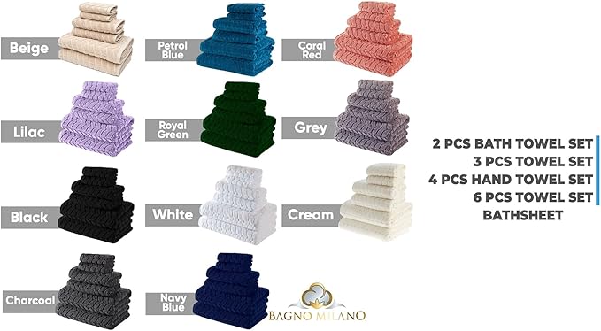 BAGNO MILANO Turkish Bath Towels, Soft Plush Jacquard Luxury Bath Towels, Quick Dry Towel Set (Coral Red, Bath Sheet)