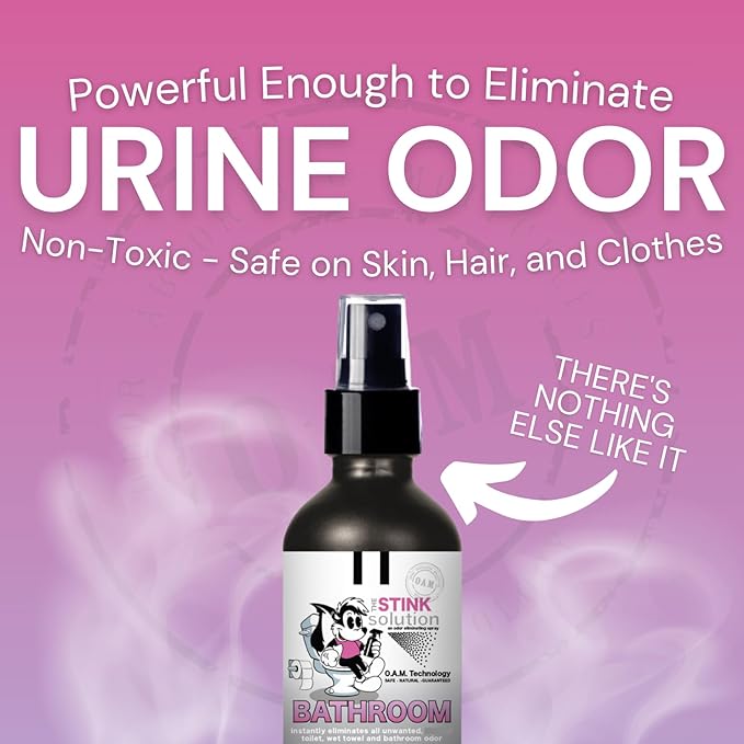 The Stink Solution Bathroom Odor Eliminator Spray Completely & Safely Removes Human Waste, Vomit, & Other Odors Fast | Urine Remover, Toilet Spray, Bathroom Deodorizer - 1 16 oz Bottle (Shower Fresh)