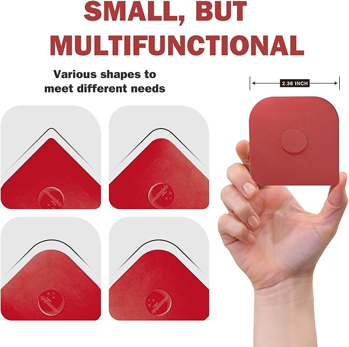 Pan Scraper, 10 Pcs Pot Scraper Plastic, Pot Scraper Non Scratch for Cast Iron, Pot and Pan Cleaning, Sturdy Scraper Kitchen Tool, Red