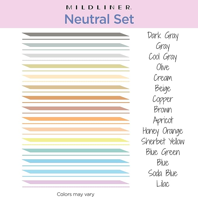 Zebra Pen Mildliner Dual-Tip Highlighter Set, Broad and Fine Point Tips, Ideal for Bible Highlighting, No Bleed, School Supplies and Teacher Supplies, Neutral Vintage Ink Colors, 15-Pack (78315)