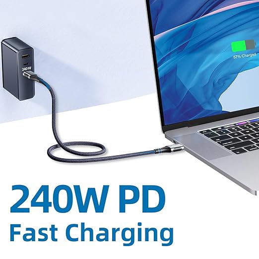 Talmosal 240W for Thunderbolt 4 Cable 3.3 ft, Support 8K@60Hz, 4K@144Hz 40Gbps/240W PD Charging for iPhone 17, USB4, Mac mini M4 / M4 Pro, MacBook Pro, Docking, eGPU, SSD, Surface Pro
