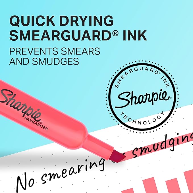 Sharpie Tank Highlighters, Chisel Tip, 12 Assorted Fashion Colors, Chisel Tip, Value Pack, 36 Count