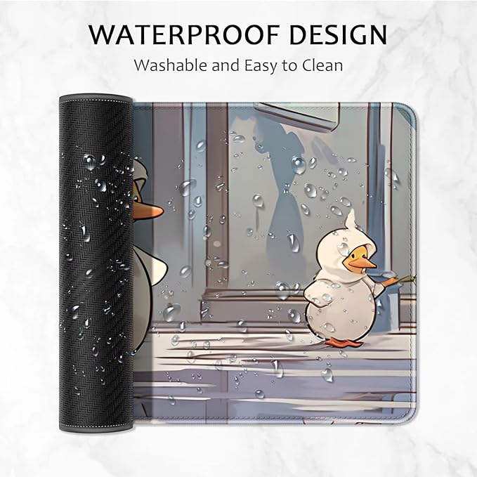 Auhoahsil Desk Mat, Ultra Large Mouse Pad, XXL Gaming Mousepad, Pretty Desk Pad, Big Extended Full Size Desktop Desk Matt for Keyboard, Laptop & Computer, 35.5 x 15.7 in, Anime Cute Ducks