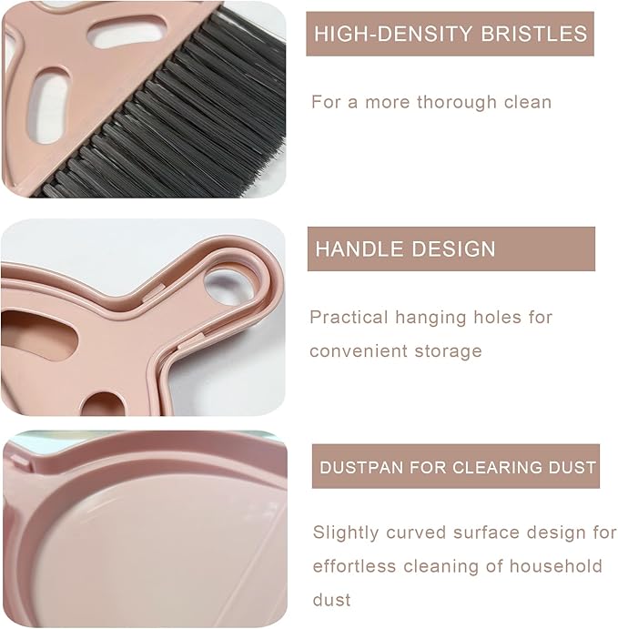 NBGYTECH Mini Broom and Dustpan Set Small Broom with Dustpan Combo Set Portable Cleaning Tools for Home Office RV Learning Camping (Olive Green)