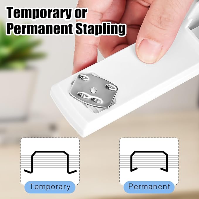Stapler 25 Sheet Capacity with 1000 Staples and Staple Remover - Staplers for Desk, Non-Slip Office Stapler with Staples, White