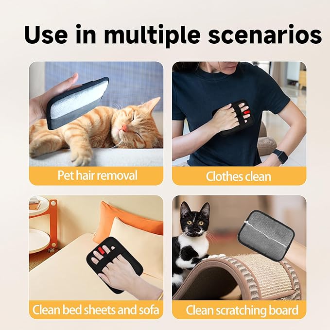 NVNAN Pet Hair Remover and Electrostatic Cats & Dogs Hair Remover,Portable, Reusable pet Hair Remover Tool for Furniture, Clothing, Couch, Carpet and Bedding (1 PCS)