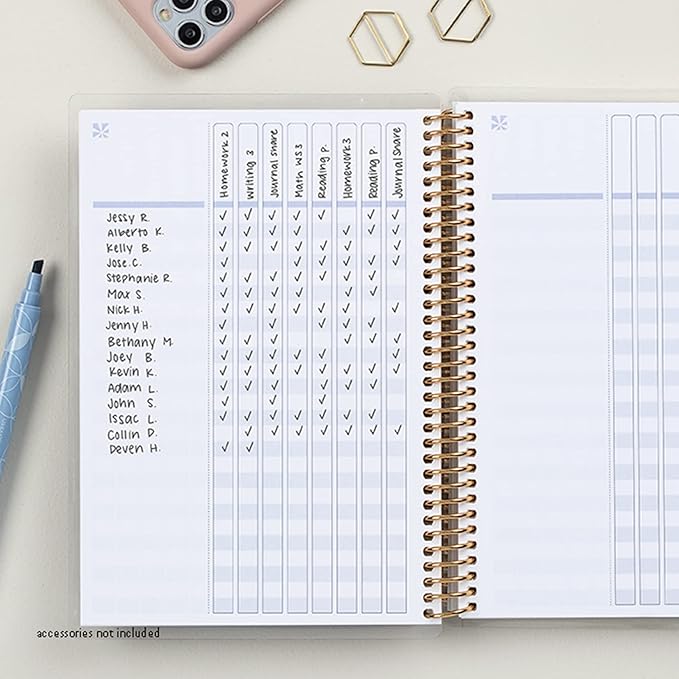 Erin Condren Coiled A5 Checklist Journal Notebook, Features 160 Pages Of Thick, Bleed Resistant 80 Lb. Paper To Boost Productivity, Durable, Pretty, Cute, Stylish