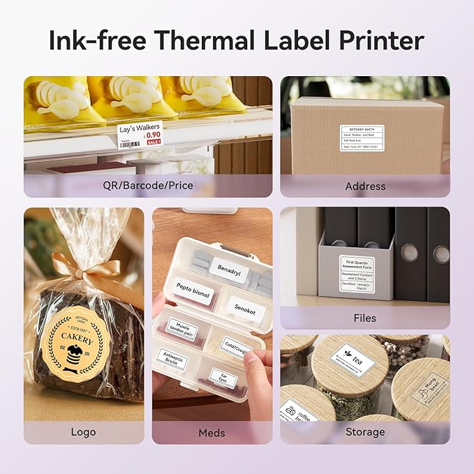 NIIMBOT B21 Pro Sticker Printer, 300DPI, Fun APP, Portable Inkless Label Printer, Bluetooth Sticker Maker for DIY Crafts, Notes, Scrapbook, Photo, Custom Labels & Gifts,Home Organization (Violet)