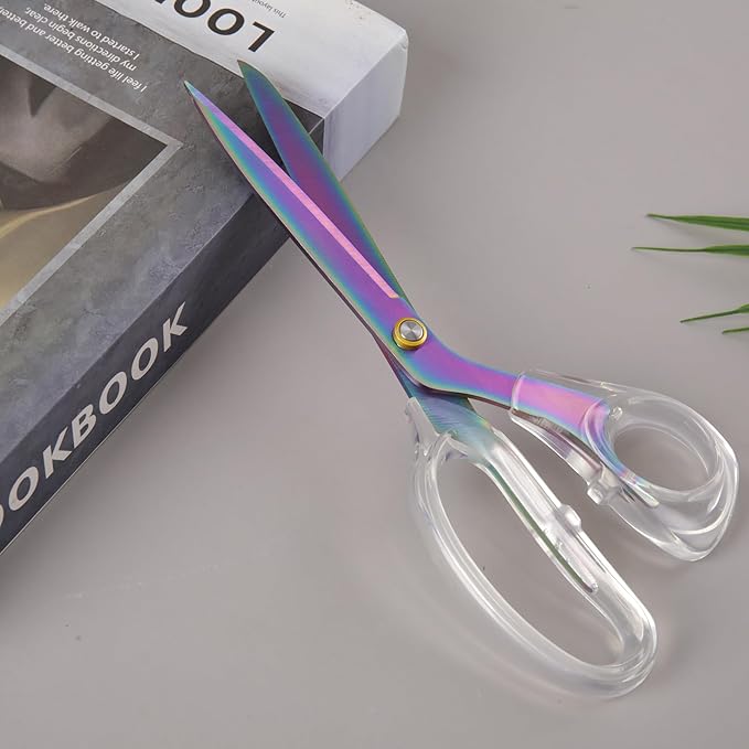 Acrylic Scissors, 9” Ultra-Sharp Titanium Coated Blades and Sharp All-Purpose Scissor, Sewing Scissors, Office Scissor, Comfortable Handle Design, Versatile Usage