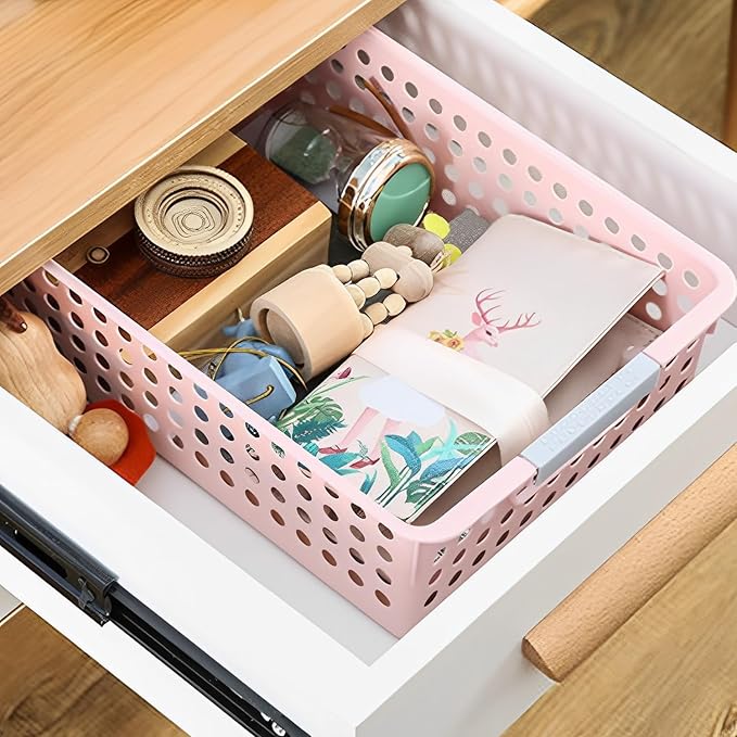 4A Paper Tray Organizer,4 Pack Paper Tray Durable Desk Storage Bins,Stackable School Supply Holder, Student Paper, Office Organizer & Teacher's Document Sorter (13.58"L x 10.23"W x 3.34"H) (Mixed 3)