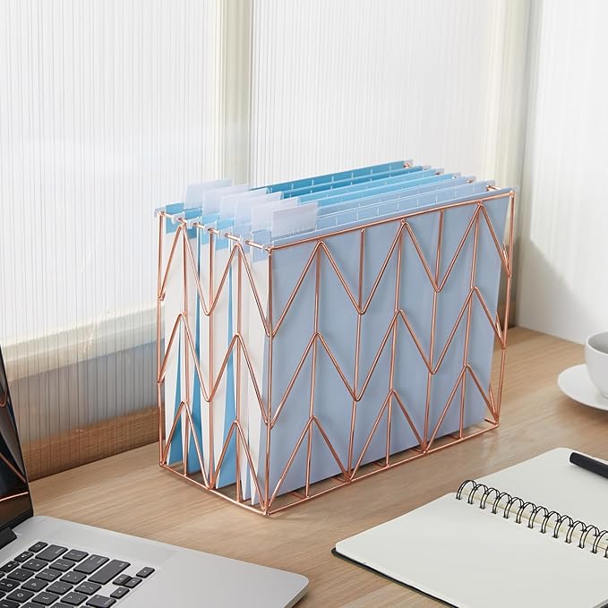 Y YOMA 6 Pack Gradient Hanging File Folders Letter Size Decorative Hanging Folder Pretty File Folder Organizer for Filing Cabinet Office Home with 1/5-Cut Adjustable Tabs, Lake Blue