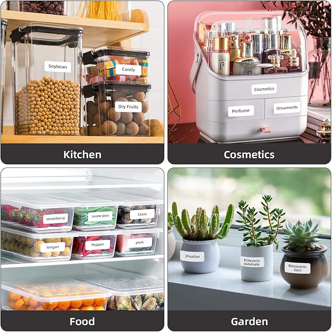 NIIMBOT D11 Label Maker Tape D110 Labels 3Rolls, Self-Adhesive Labeling Tape Replacement 0.47" X 1.57" (12 X 40mm) Thermal Label Refills for Home Office, 480 Labels/3Rolls, White