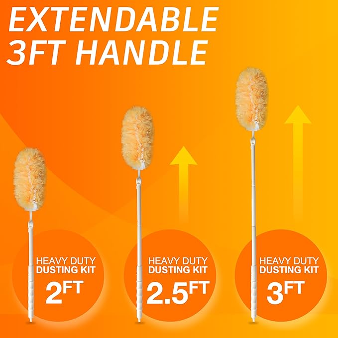 Duster Refills 50 Counts, 360° Heavy Duty Multi Surface Duster Refills for Cleaning, Compatible with Swiffer Dusters