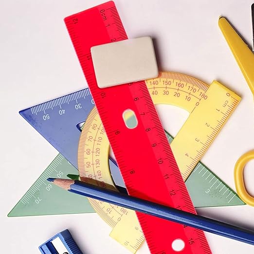 ZOENHOU 96 Pack 12 Inch Plastic Ruler Bulks, Colored Straight Rulers Set with Centimeters and Inches, 4 Assorted Colors Flexible Ruler for School Supplies, Kids