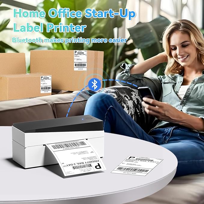 Bluetooth Shipping Label Printer 4x6, 249BT Thermal Label Printer for Small Business, Shipping Packages, Office, Home, Compatible with Amazon, Tiktok, Ebay, USPS