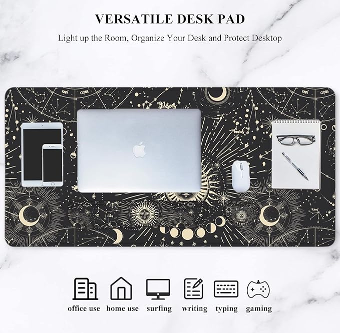 LATEEFAH Desk Mat, Mouse Pad with Wrist Rest, 4-in-1 Large Mouse Pads for Desk, Ergonomic Mouse Pad and Keyboard Wrist Rest Gaming Keyboard Mat for Office, Home