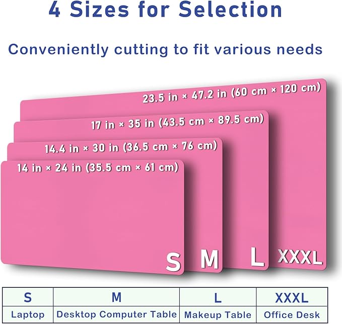 Boutilon Leather Desk Pad Protector,Non-Slip Mouse Pad,Laptop Desk Pad,Office Mouse Mat,Waterproof Leather Desk Blotter,Desk Writing Pad for Office and Home (M-Rose Pink,30"x14")