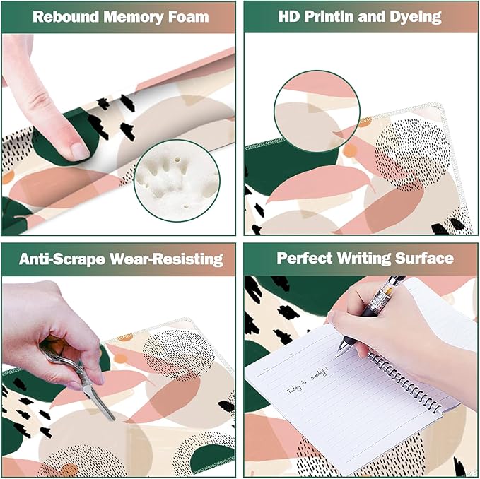 ARTSO Gaming Mouse Pad Wrist Support Set, XXL Large Desk Mat Mousepad + Keyboard Wrist Support+ Mouse Wrist Rest+Coaster 4in1 Ergonomic, Memory Foam, Stitched Edge for Home Office -Abstract Point