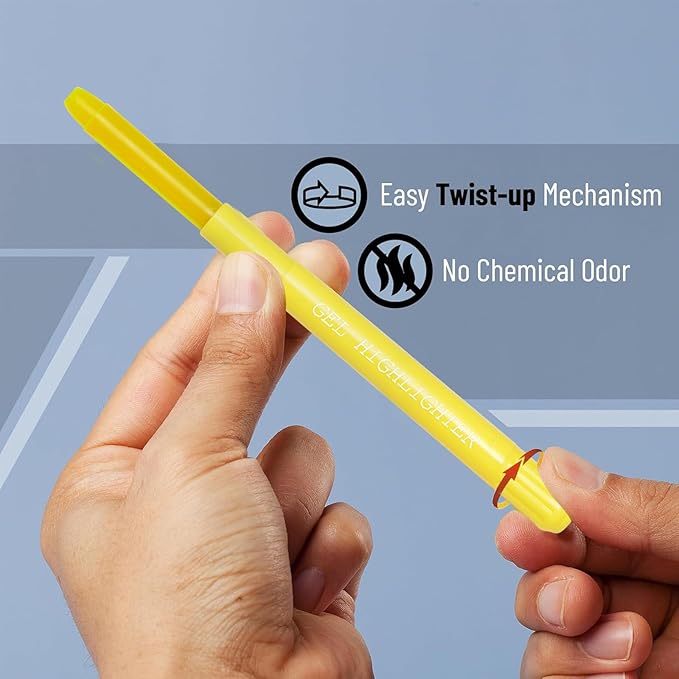 No Bleed Gel Bible Highlighters, Yellow, Pack of 8, Yellow Gel Bible Highlighters Markers Journaling Supplies, No Bleed Through For Highlighting Journal School Office