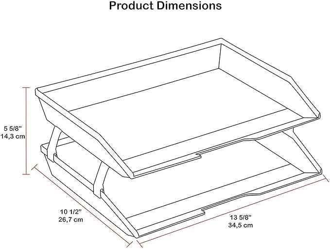 Acrimet Facility 2 Tier Letter Tray, Side Load, Letter Size/A4, Desktop File Organizer, Plastic (Solid Green Color)