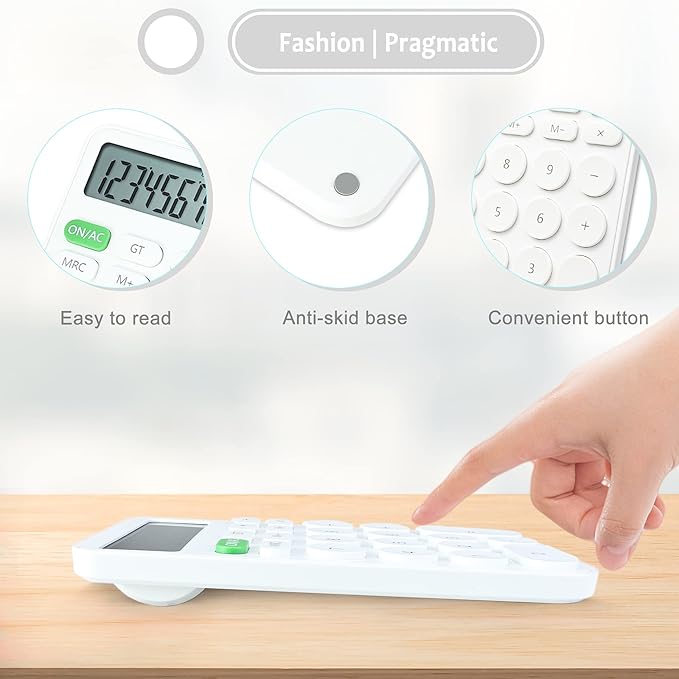 VEWINGL Standard Calculator 12 Digit,Desktop Large Display and Buttons,Calculator with Large LCD Display for Office,School, Home & Business Use,Automatic Sleep,with Battery