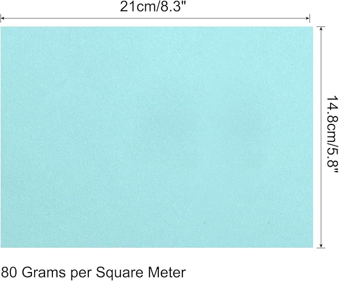 MECCANIXITY 50 Sheets Colored Copy Paper 8.3 x 5.8 Inch Printer Paper 80gsm Light Blue for Office Printing, Document Copying, Invitations, Forms, Art Projects